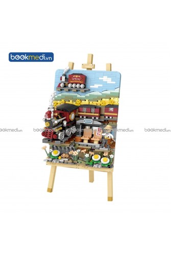 Đồ Chơi Lắp Ráp Mô Hình Tranh 3D Spring Train Hãng Loz